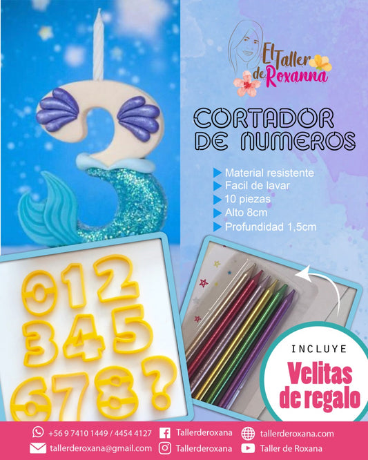 Set Cortadores de números + Velitas de regalo